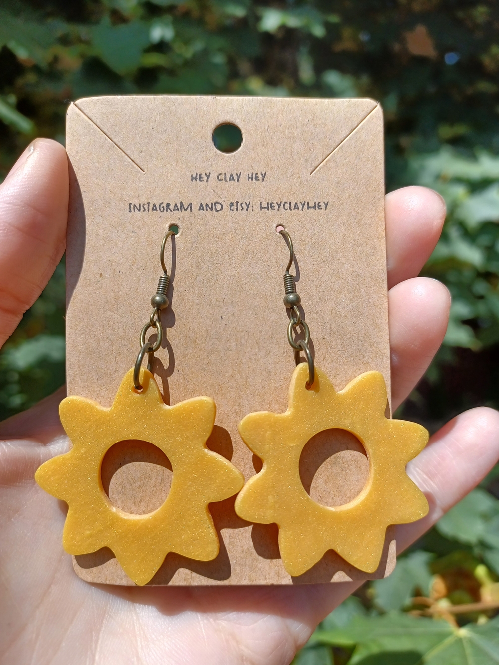 Yellow Sunflower Polymer Clay Earrings